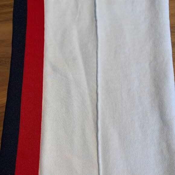 Gap sweatpants, EUC, Sz L, cotton/poly, wht navy red, straight leg, boot cut - Picture 5 of 16